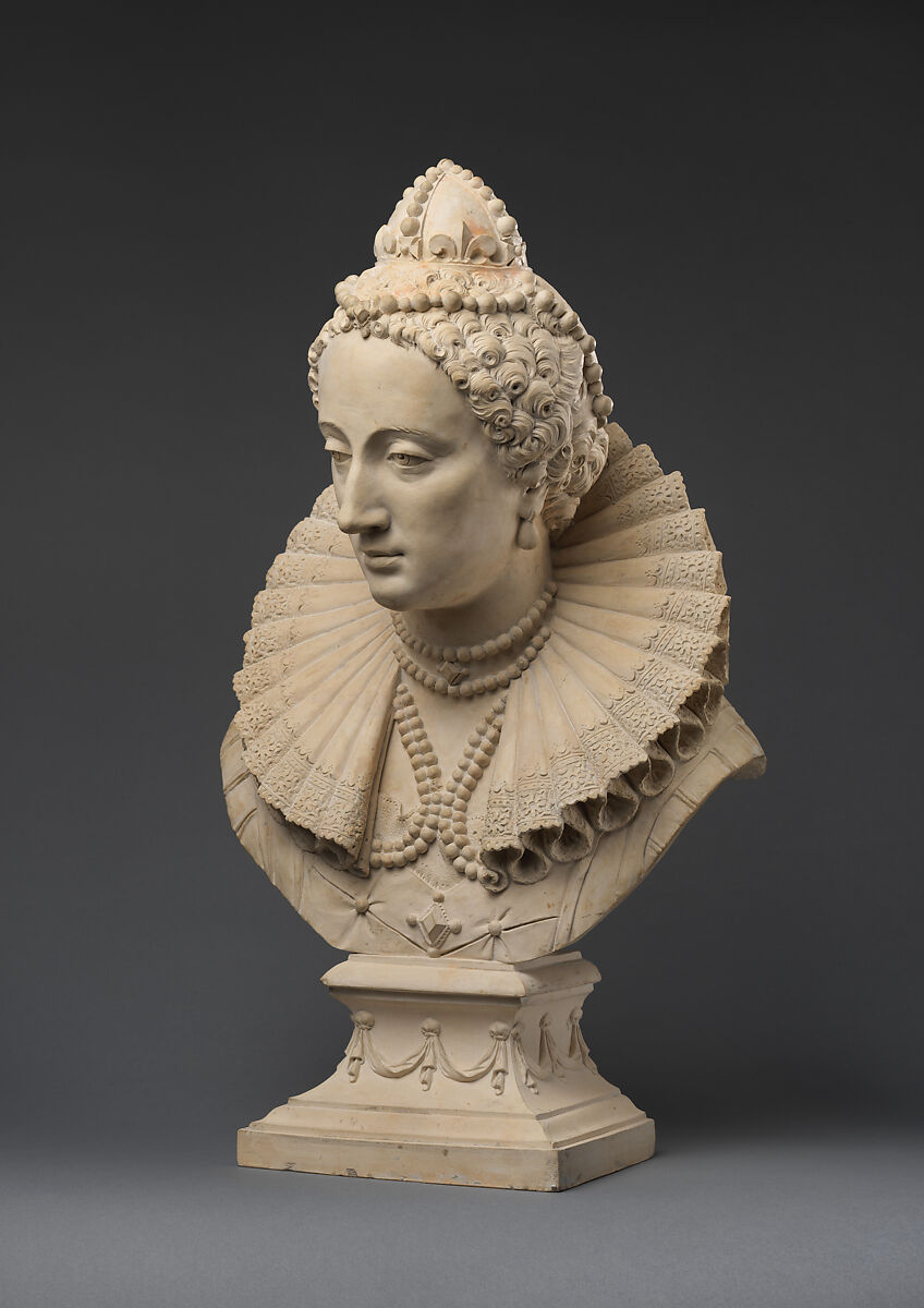 Queen Elizabeth I (1533–1603), Model attributed to John Bacon the Elder (British, London 1740–1799 London), Coade stone with traces of blue/gray paint, British, Lambeth