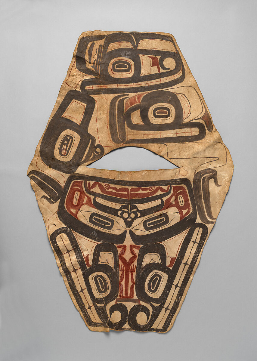 Mantle, Tanned leather and pigment, Tlingit, Native American 