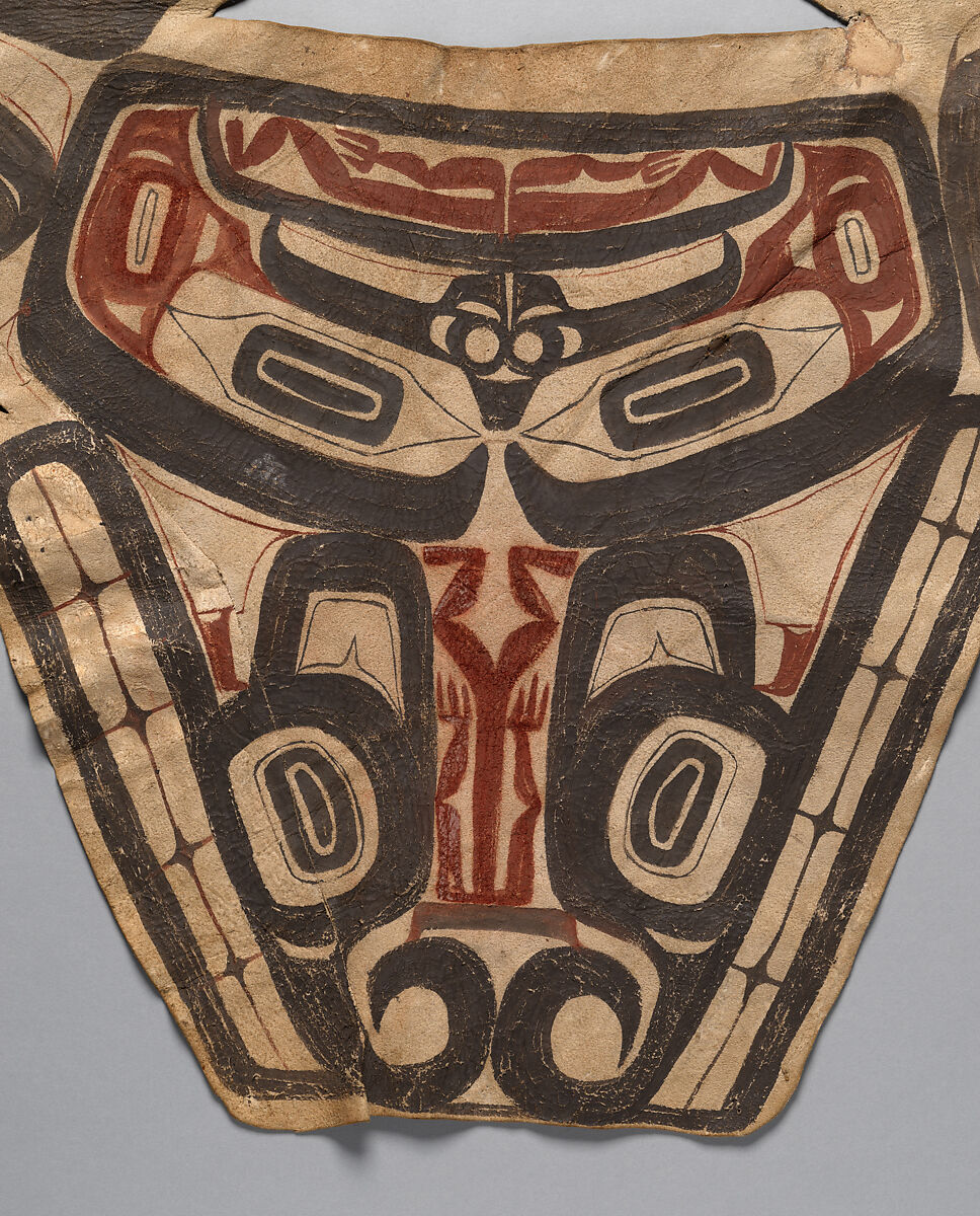 Mantle, Tanned leather and pigment, Tlingit, Native American