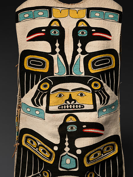 Tunic and leggings, Cedar bark, mountain sheep wool and dye, Tlingit, Native American