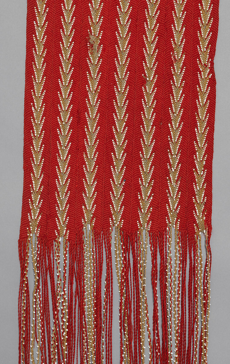 Sash, wool yarn and glass beads, Wendat/ Huron, Native American