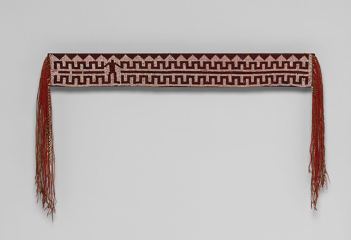 Sash, Wool yarn and glass beads, Western Great Lakes, Native American 