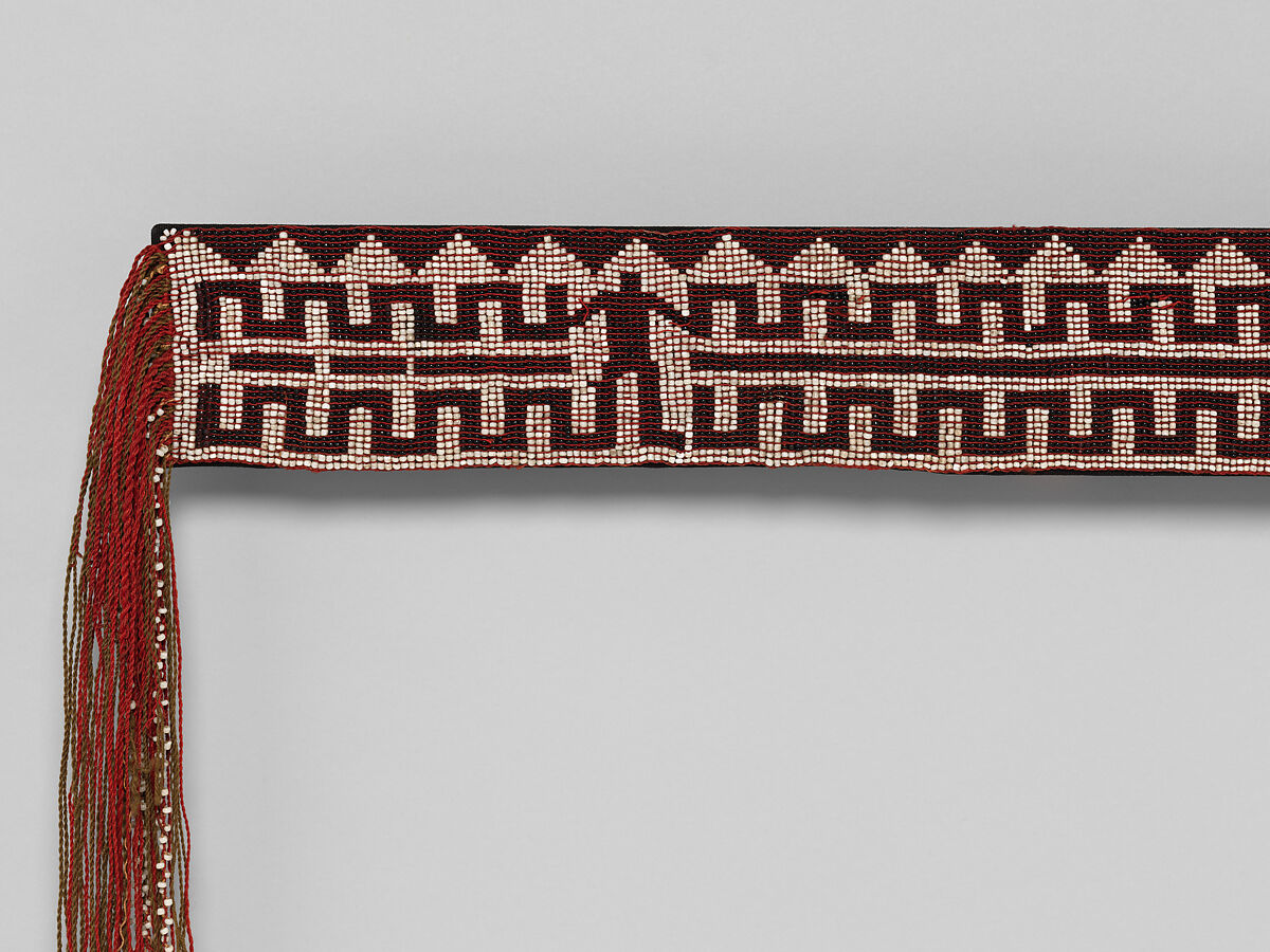 Sash, Wool yarn and glass beads, Western Great Lakes, Native American