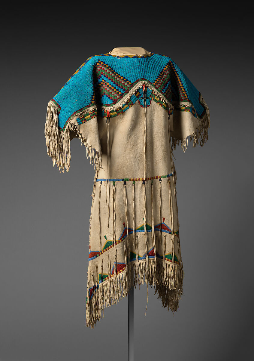 Dress, Tanned leather and glass beads, Lakota/ Teton Sioux, Native American 