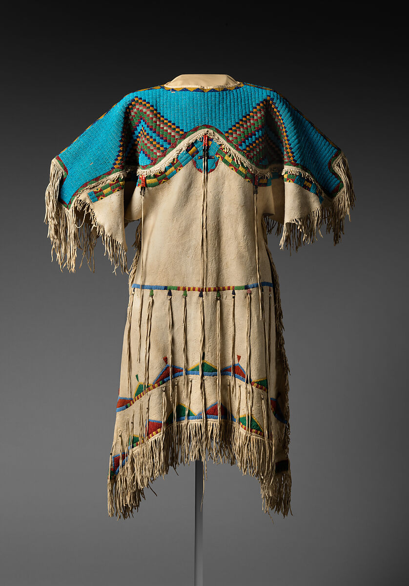 Dress, Tanned leather and glass beads, Lakota/ Teton Sioux, Native American