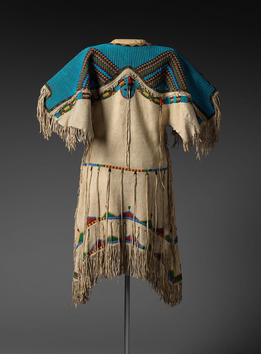 Dress, Tanned leather and glass beads, Lakota/ Teton Sioux, Native American
