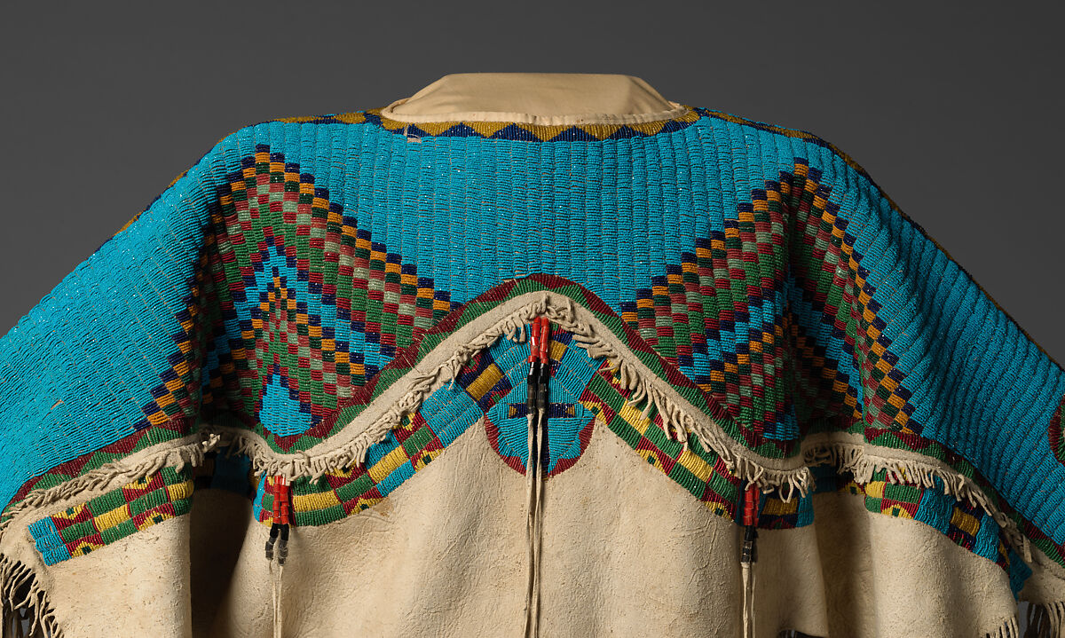 Dress, Tanned leather and glass beads, Lakota/ Teton Sioux, Native American