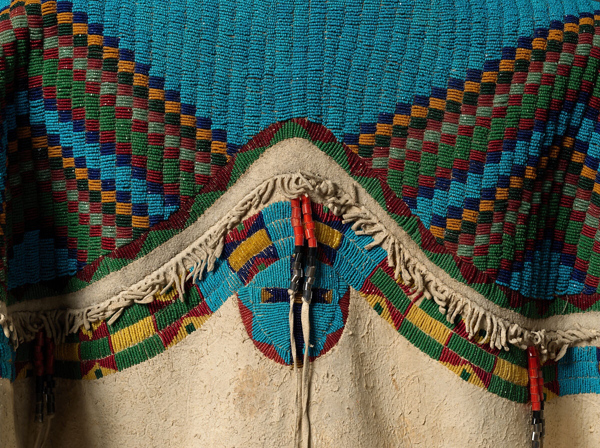 Dress, Tanned leather and glass beads, Lakota/ Teton Sioux, Native American