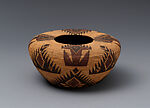 Basket bowl, Lucy Telles (Miwok and Southern Miwok, 1885–1955), Sedge root, redbud shoots and dyed bracken root, Miwok and Southern Miwok, Native American 