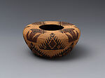 Basket bowl, Lucy Telles (Miwok and Southern Miwok, 1885–1955), Sedge root, redbud shoots and dyed bracken root, Miwok and Southern Miwok, Native American
