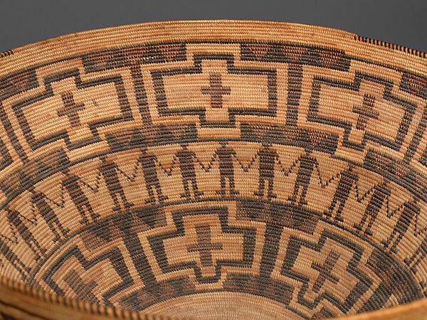 Basket bowl, Linda Hancock (Tachi Yokuts), Deer grass stems, sedge root, dyed bracken root, and redbud shoots, Tachi Yokuts, Native American