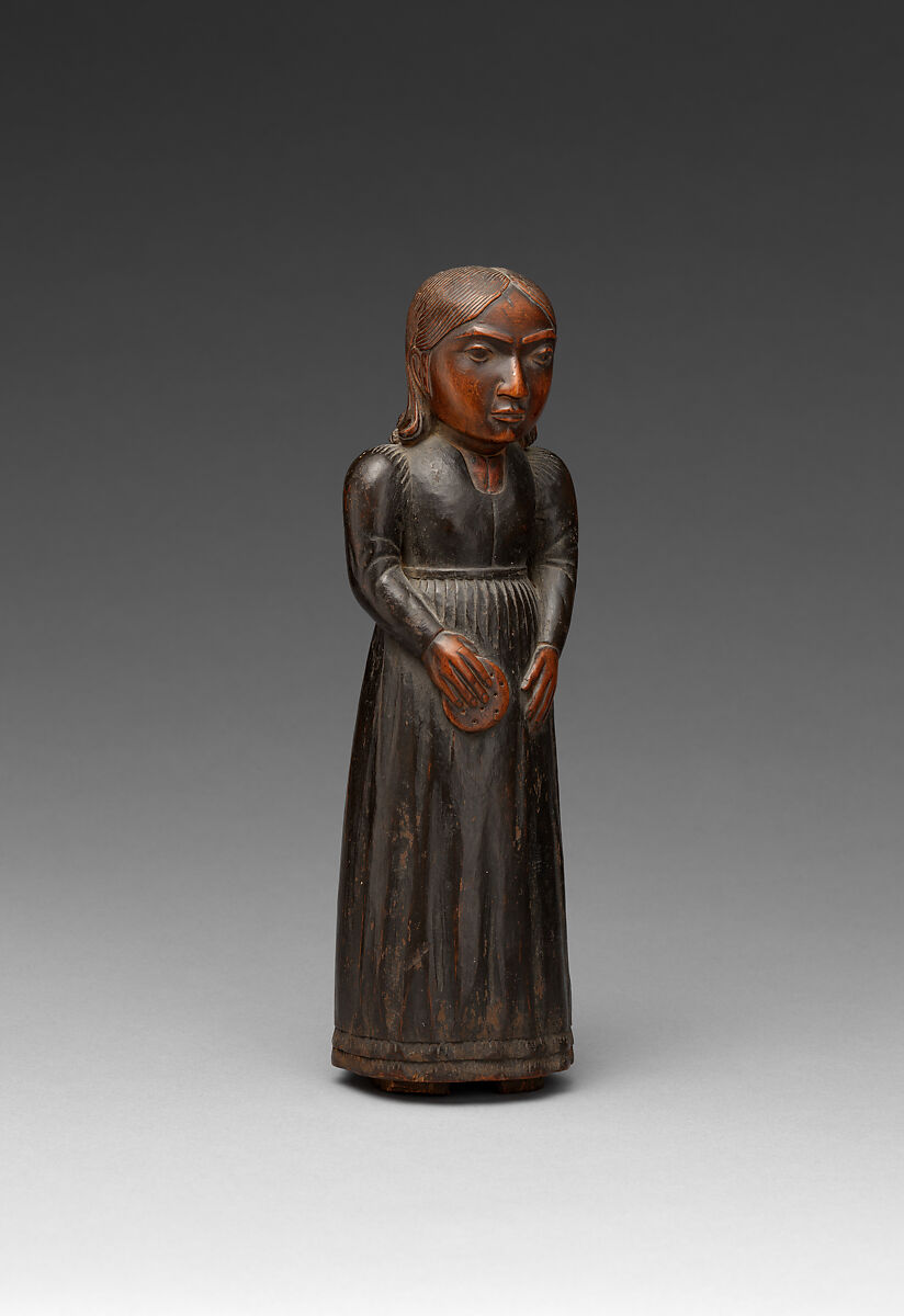 Portrait figure, Wood and pigment, Haida, Native American 