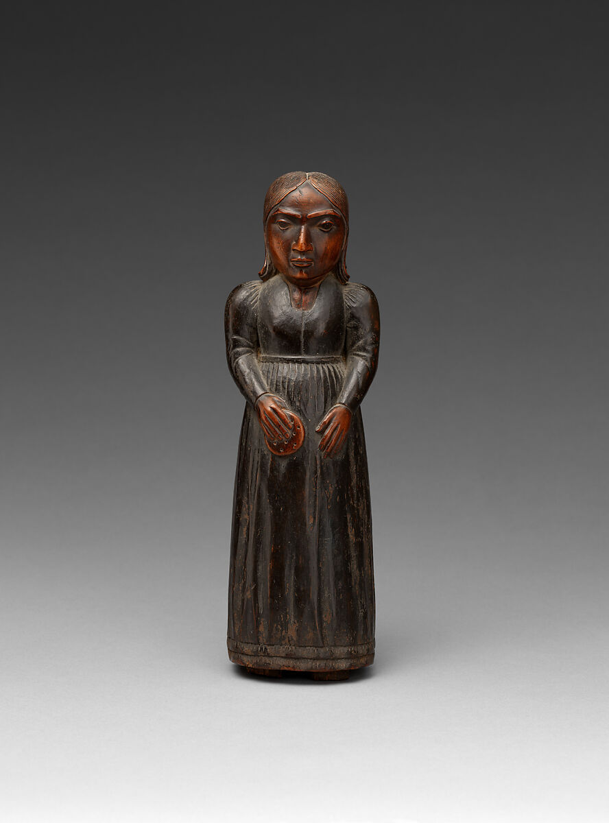 Portrait figure, Wood and pigment, Haida, Native American