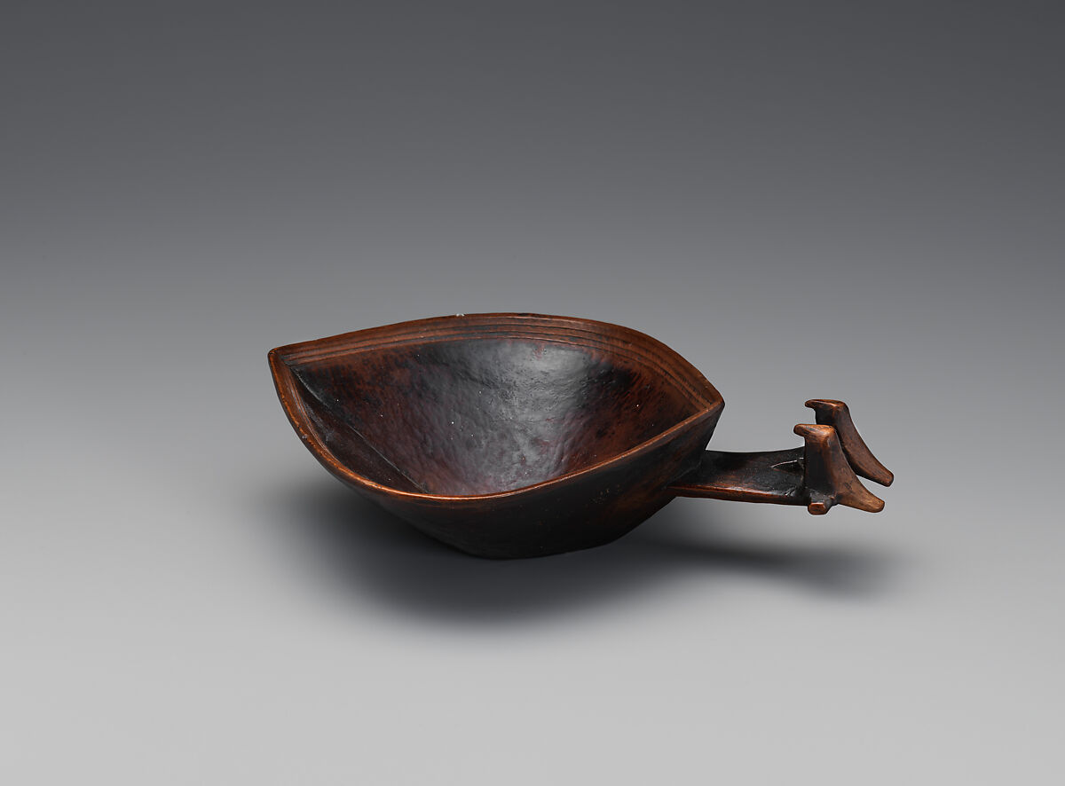 Ladle, Wood and pigment, Chinook, Native American 