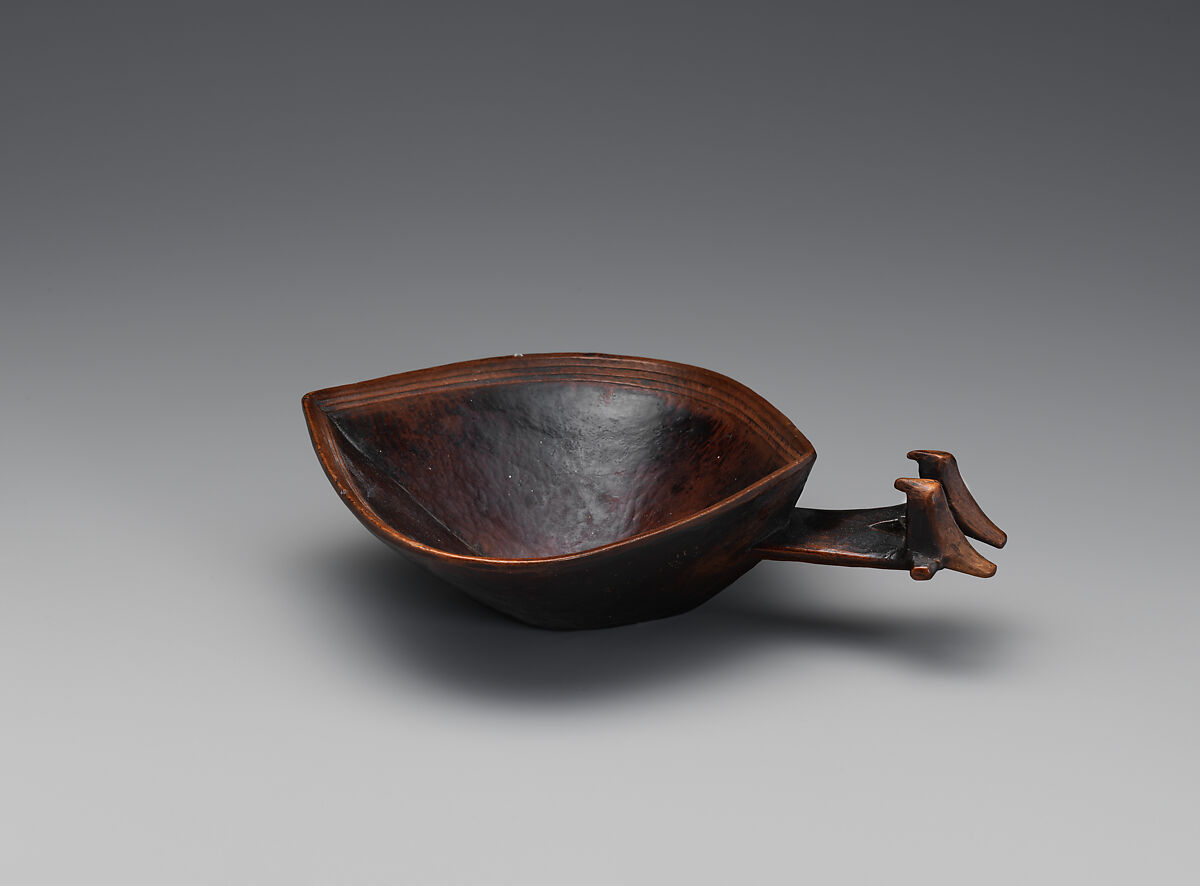 Ladle, Wood and pigment, Chinook, Native American