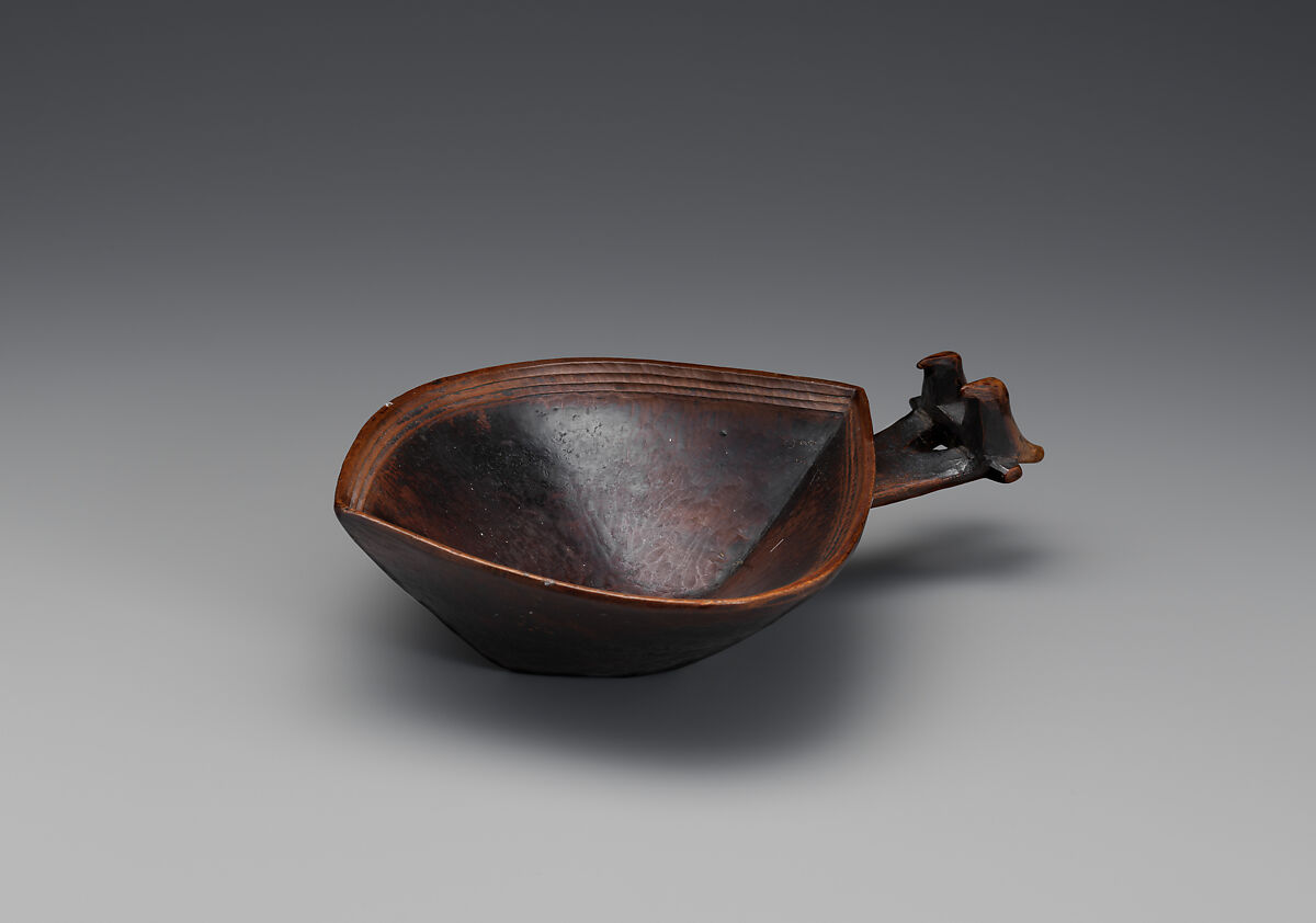 Ladle, Wood and pigment, Chinook, Native American