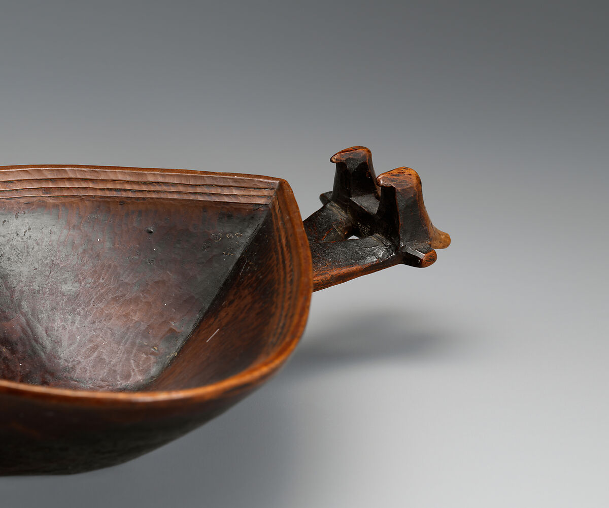 Ladle, Wood and pigment, Chinook, Native American