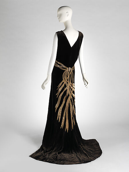 Evening dress, House of Vionnet (French, active 1912–14; 1918–39), silk, metal, French 