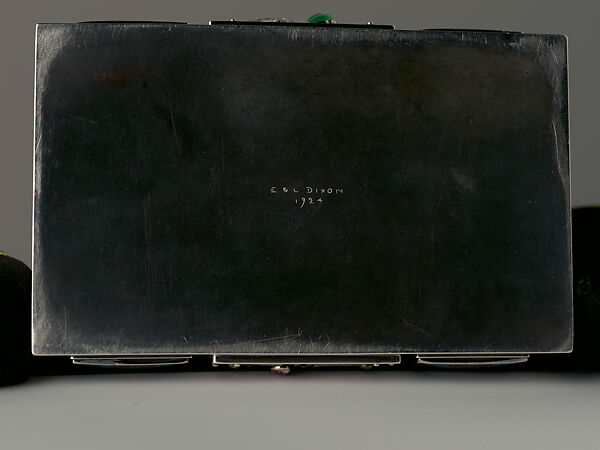 Box, Laurence B. Dixon, (American, 1870–1953), Silver, enamel, garnet, rose quartz, rubellite, sapphire, peridot, chalcedony, and shell, American