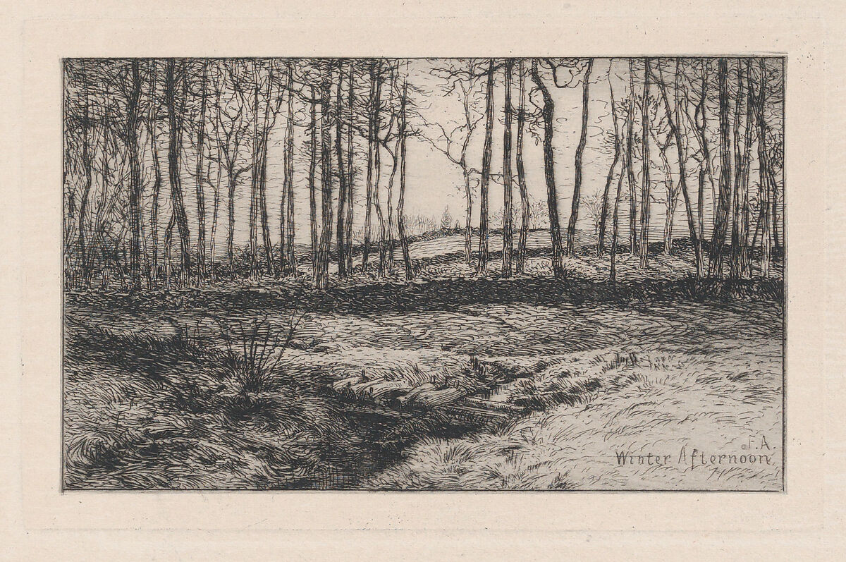 Winter Afternoon, Frank Anderson (American, 1844–1891), Drypoint 