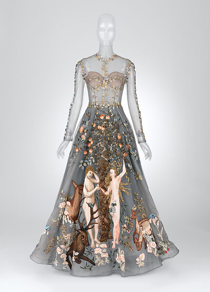 Evening dress, Valentino (Italian, founded 1959), silk, feather, glass, metal, Italian 