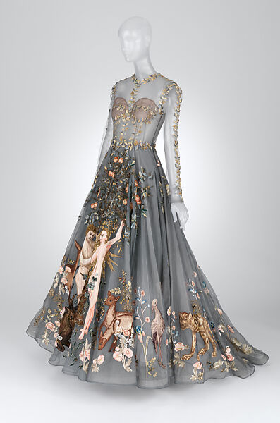 Evening dress, Valentino S.p.A. (Italian, founded 1959), silk, feather, glass, metal, Italian