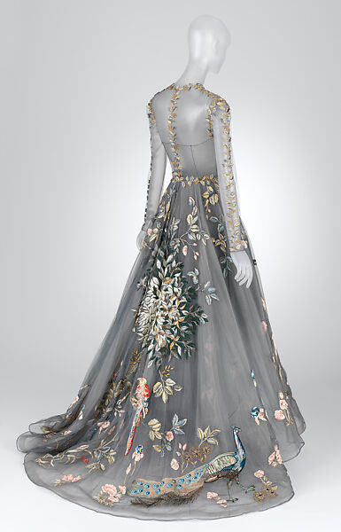 Evening dress, Valentino S.p.A. (Italian, founded 1959), silk, feather, glass, metal, Italian
