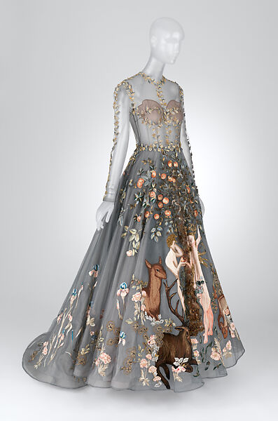 Evening dress, Valentino S.p.A. (Italian, founded 1959), silk, feather, glass, metal, Italian