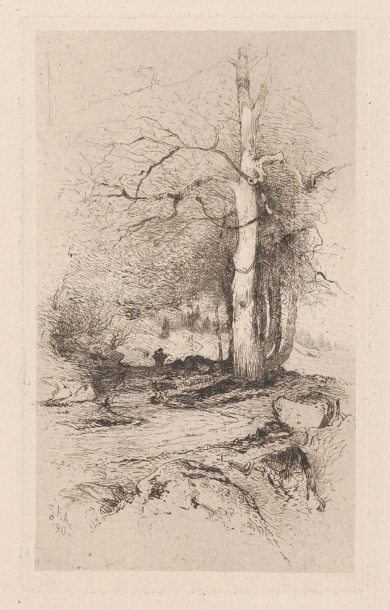 Landscape, Frank Anderson (American, 1844–1891), Drypoint 