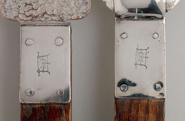 Salad servers, Charles Rohlfs (American, Brooklyn, New York 1853–1936 Buffalo, New York), Silver-plated copper, wood, American