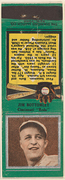 The Diamond Match Company | Jim Bottomley, Cincinnati Reds, from the ...