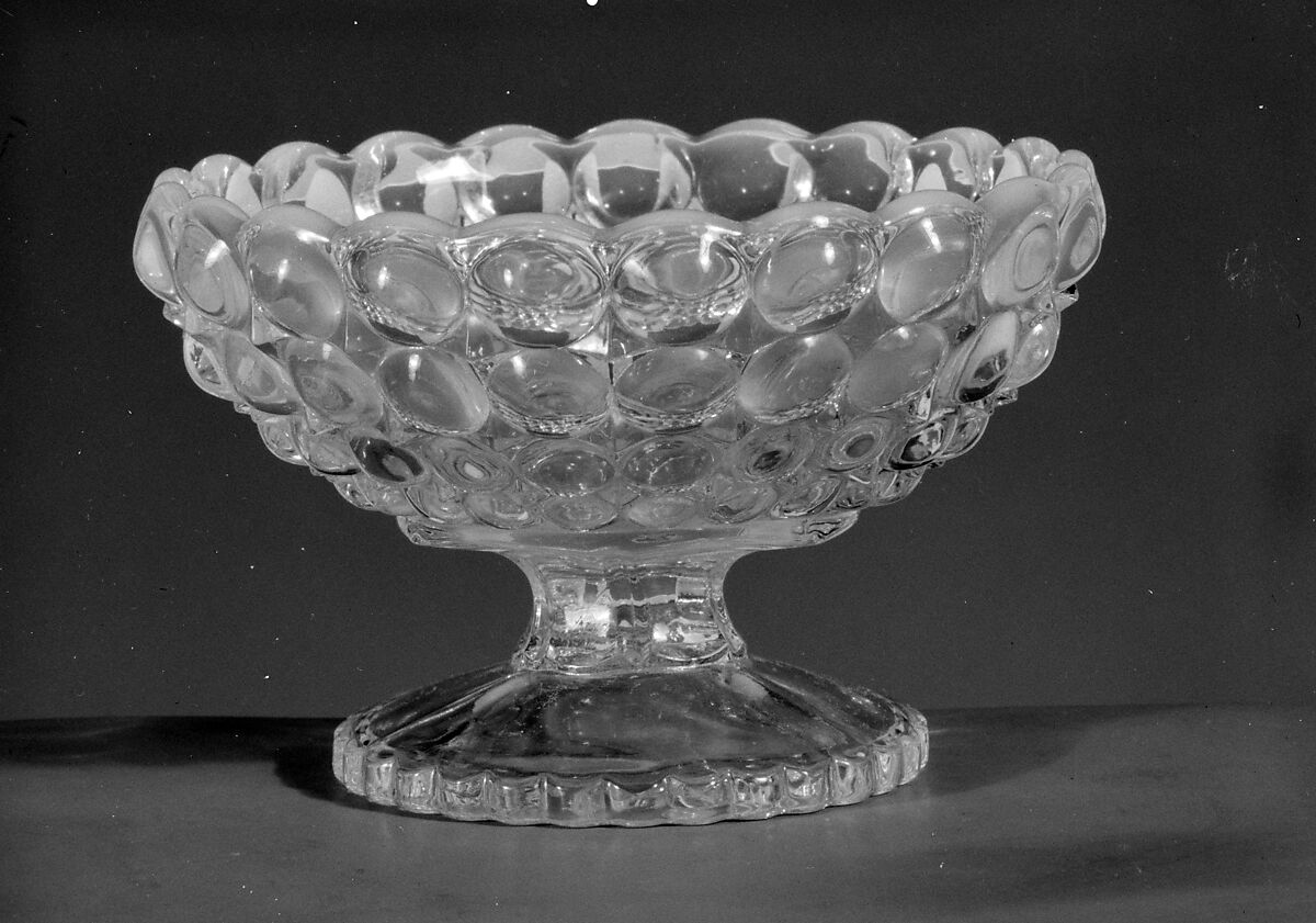 Footed Dish, Richards and Hartley Flint Glass Co. (ca. 1870–1890), Pressed colorless and opalescent glass, American 
