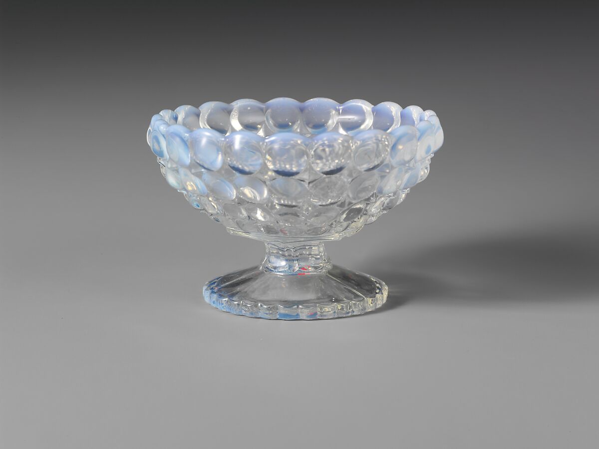 Footed Dish, Richards and Hartley Flint Glass Co. (ca. 1870–1890), Pressed colorless and opalescent glass, American 