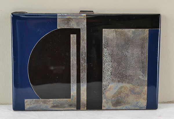 Cigarette case with box, Raymond Templier (French, Paris 1891–1968 Paris), Silver, lacquer and cloth 