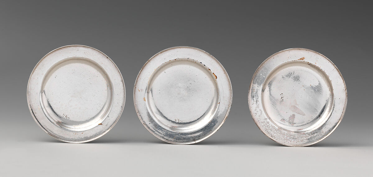 Set of four miniature second course dishes, David Clayton (British, active 1689), Silver, British, London