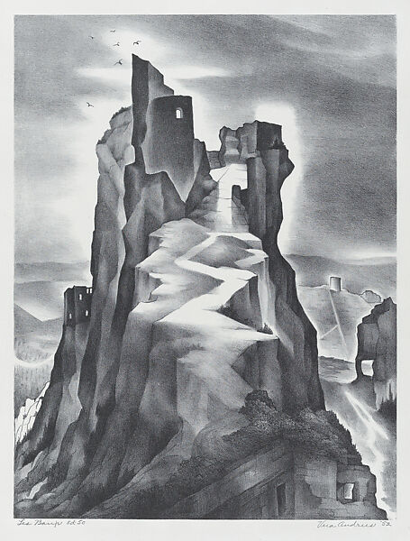 Les Baux, Vera Andrus (American, 1895–1979), Lithograph 
