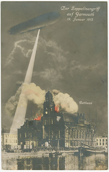 Anonymous, German, 20th century | The Zeppelin Attack on Yarmouth ...