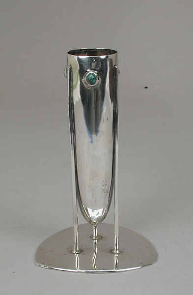 Vase, Designed by Archibald Knox (British, 1864–1933), Silver, turquoise, British, Birmingham