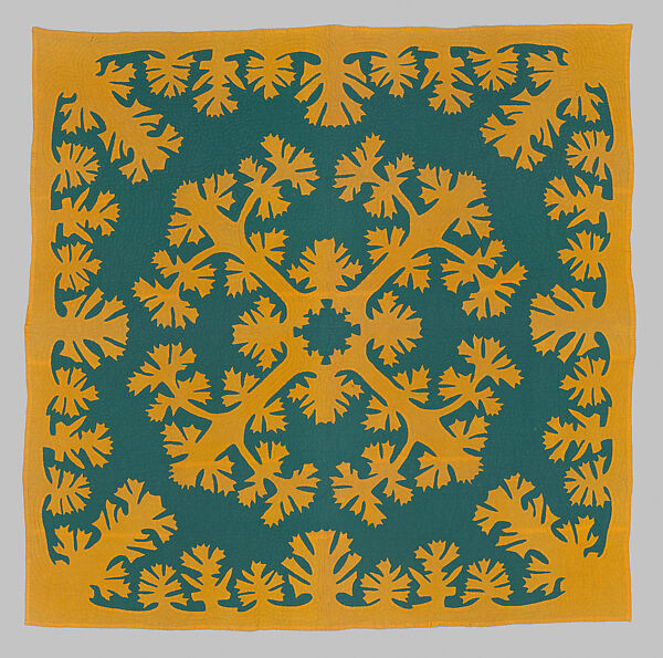 Hawaiian Quilt, Lei Mamo pattern, Artist Unknown  , American (Hawaiian), Cotton, American (Hawaiian) 