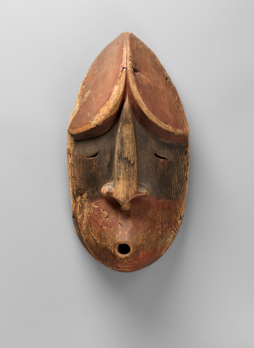 Mask, Wood and pigment, Alutiiq/ Sugpiaq, Native American 