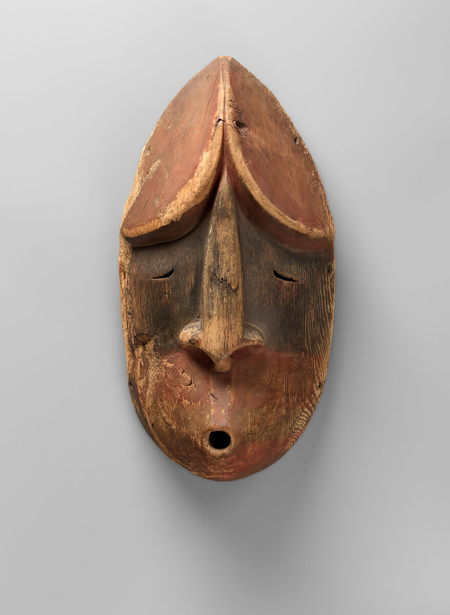 Mask, Wood and pigment, Alutiiq/ Sugpiaq, Native American