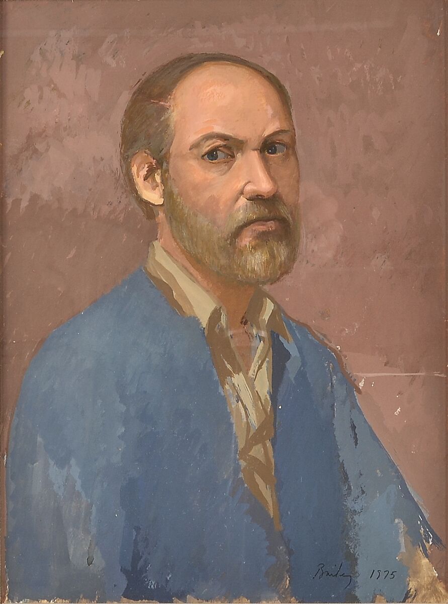 Self-Portrait, William Bailey (American, Council Bluffs, Iowa 1930–2020 Branford, Connecticut), Opaque watercolor on paper 