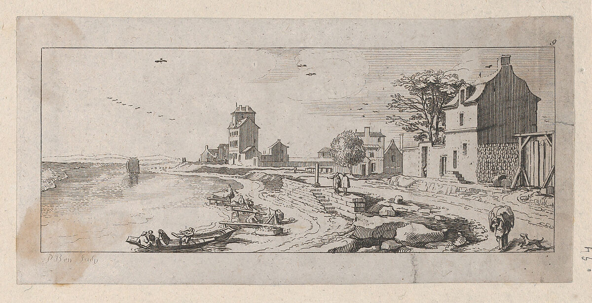 View of a Natural Port, Antoine Benoist (French, Soissons (Aisne) 1721–1770 London), Engraving 