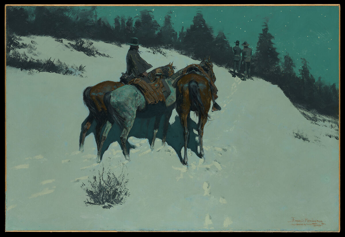 A Reconnaissance, Frederic Remington (American, Canton, New York 1861–1909 Ridgefield, Connecticut), Oil on canvas, American 