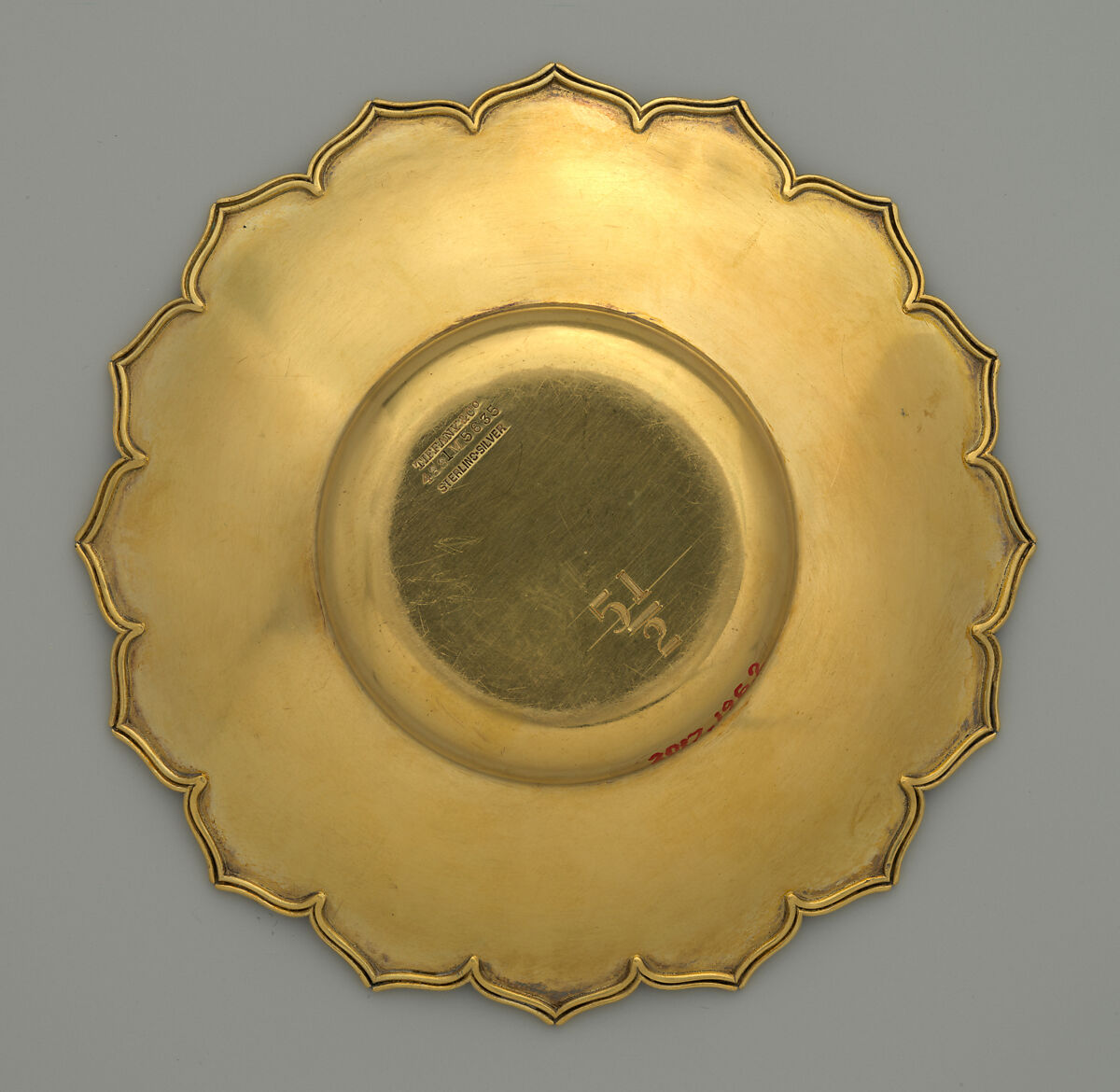 Saucer from the Mackay Service, Tiffany &amp; Co. (1837–present), Silver-gilt and enamel, American