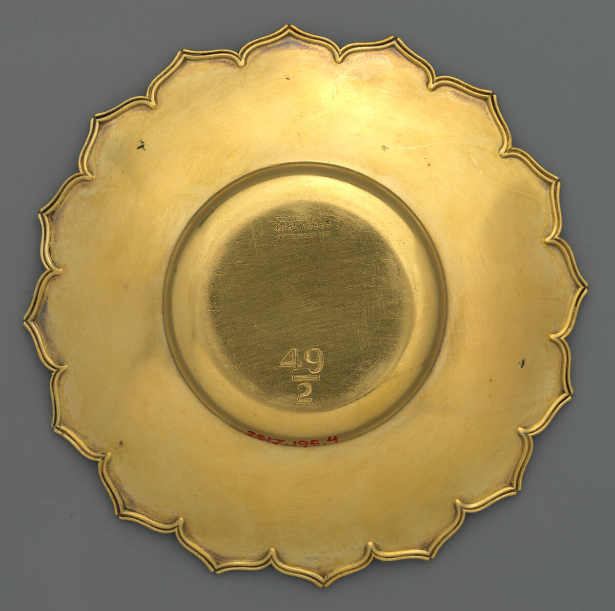 Saucer from the Mackay Service, Tiffany &amp; Co. (1837–present), Silver-gilt and enamel, American