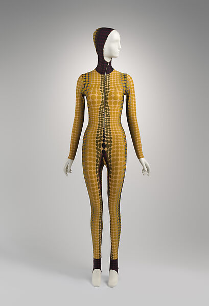 Jumpsuit, Jean Paul Gaultier (French, born 1952), lycra, spandex, metal, French 
