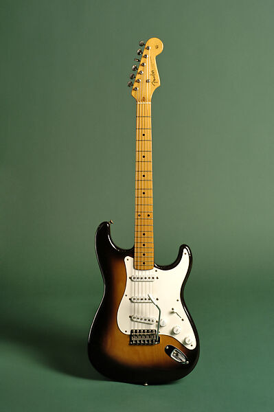 Stratocaster (serial no. 0105), Fender, Ash, maple, chrome, nickel, plastic 