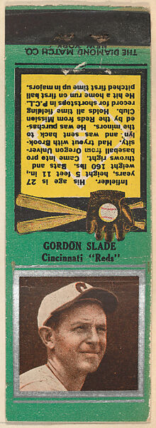 The Diamond Match Company | Gordon Slade, Cincinnati Reds, from the ...