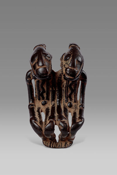 Pendant: Seated Couple, Brass, Middle Niger civilization 